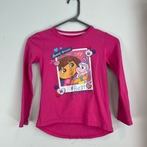 Dora The Explorer Viacom Long Sleeve Graphic T-Shirt Pink 6X 2014